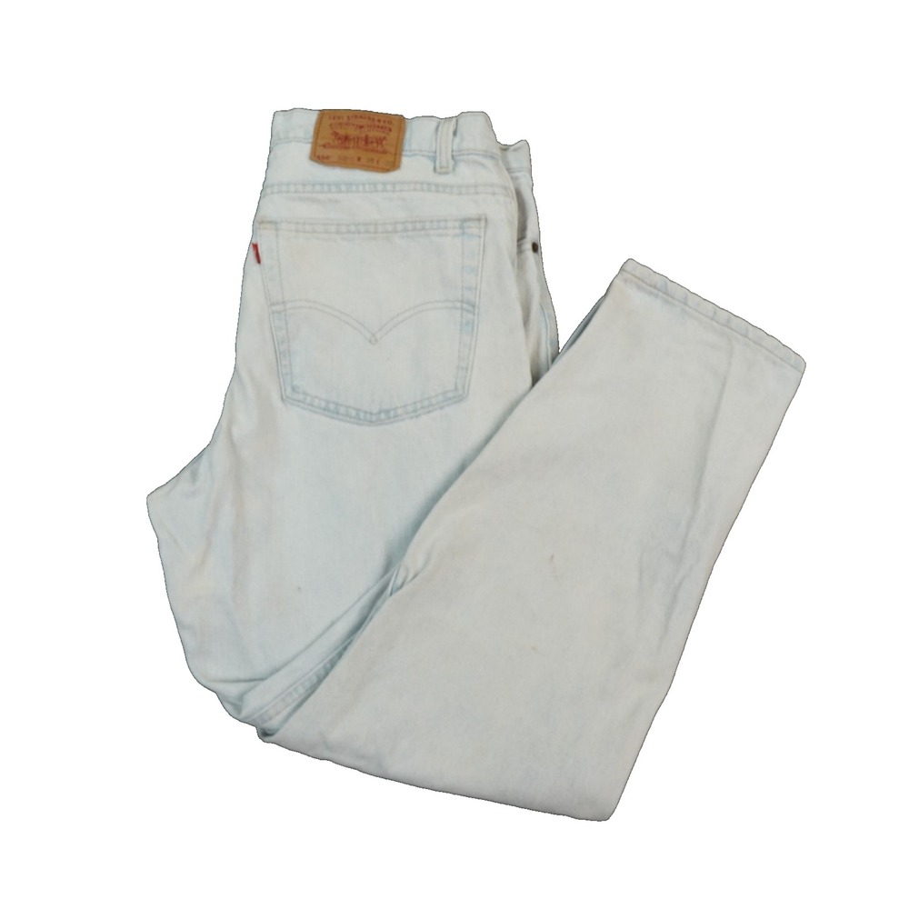 VTG Levis 550 Jeans Men 38x30 Blue Actual 36x29 Light Stonewash Black BatWing
